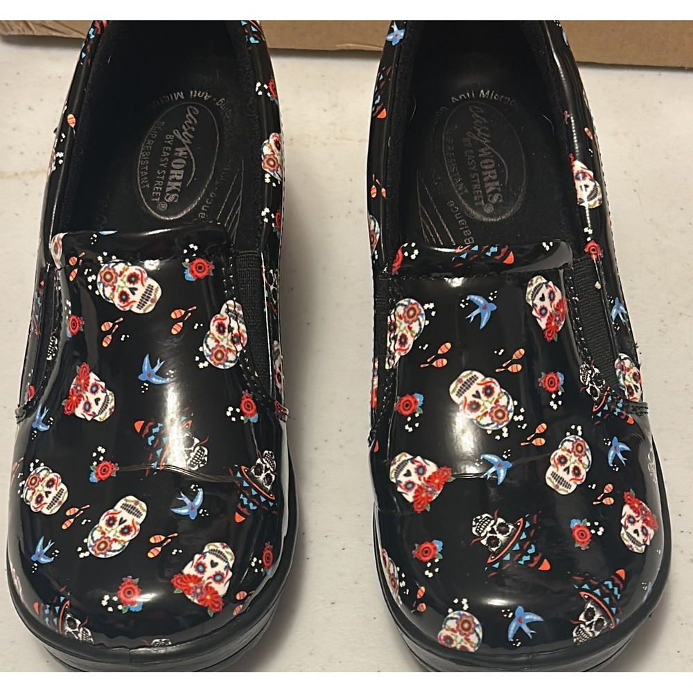 Easy Works by Easy Street Lyndee Sugar Skull Clogs